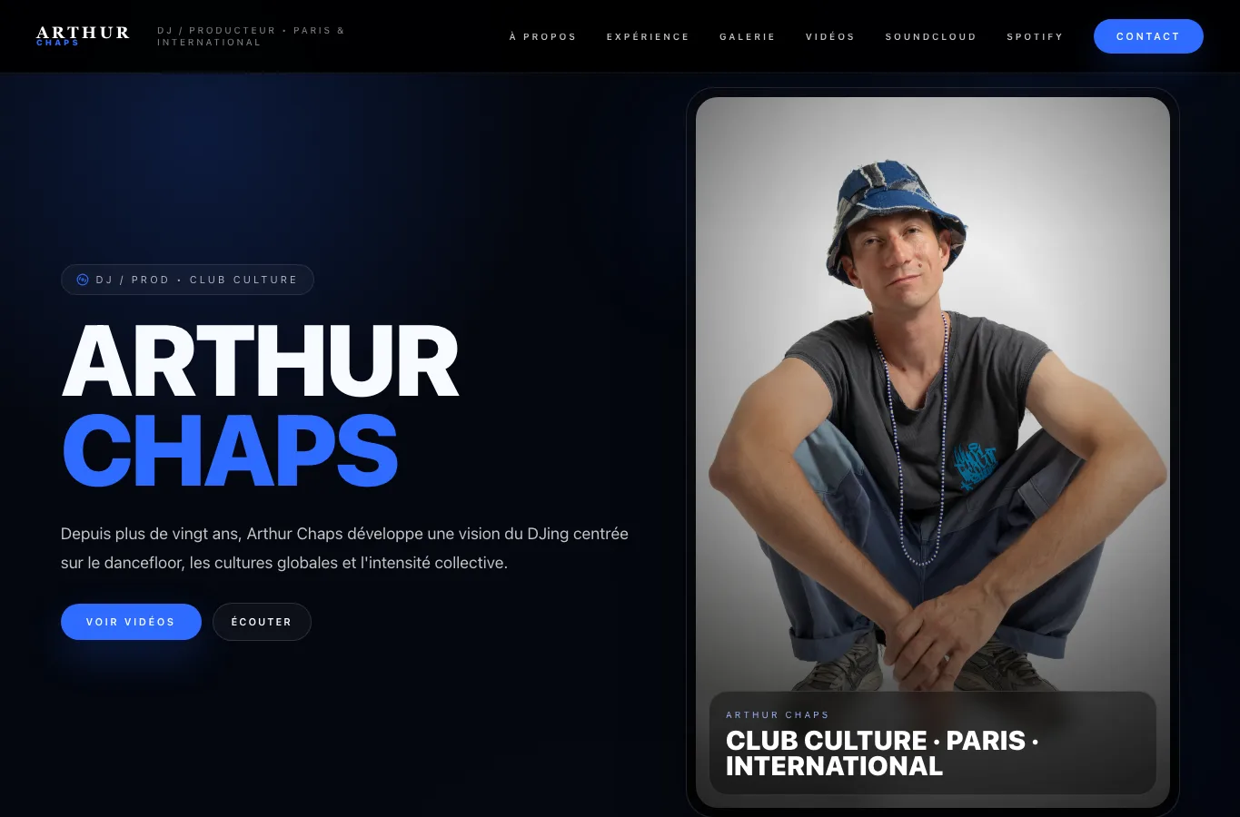 Arthur Chaps en version desktop