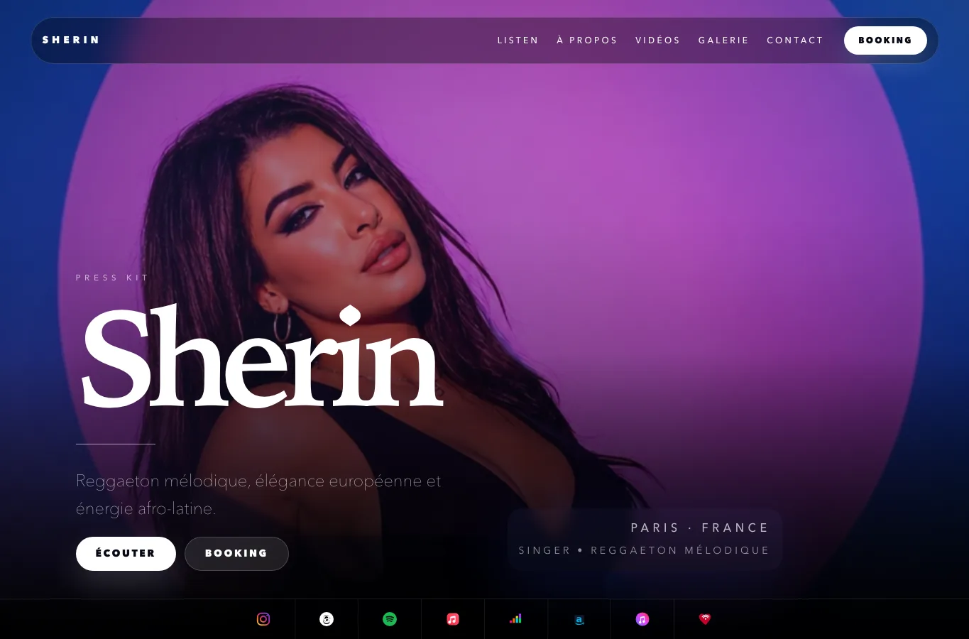 Sherin en version desktop