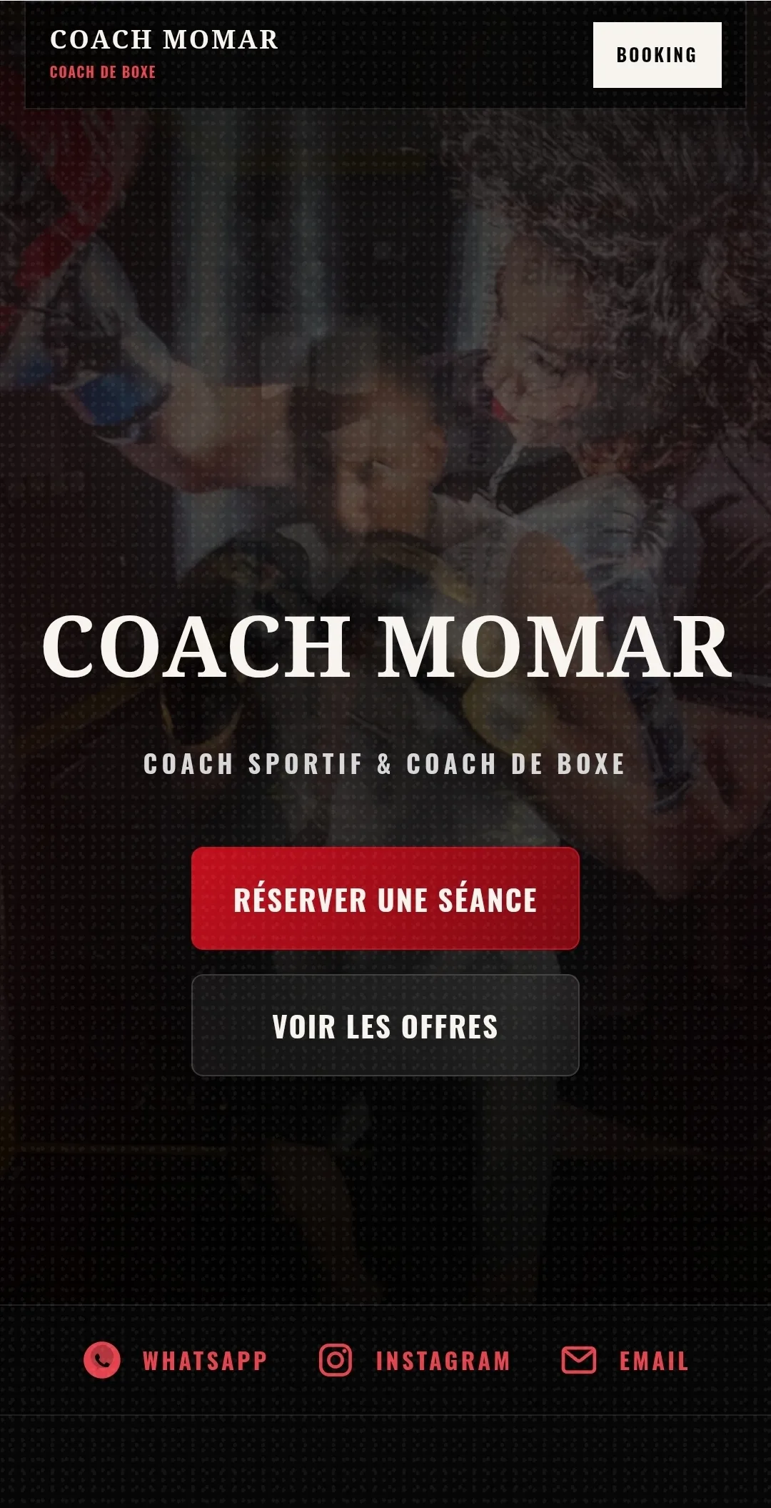 Coach Momar en version mobile