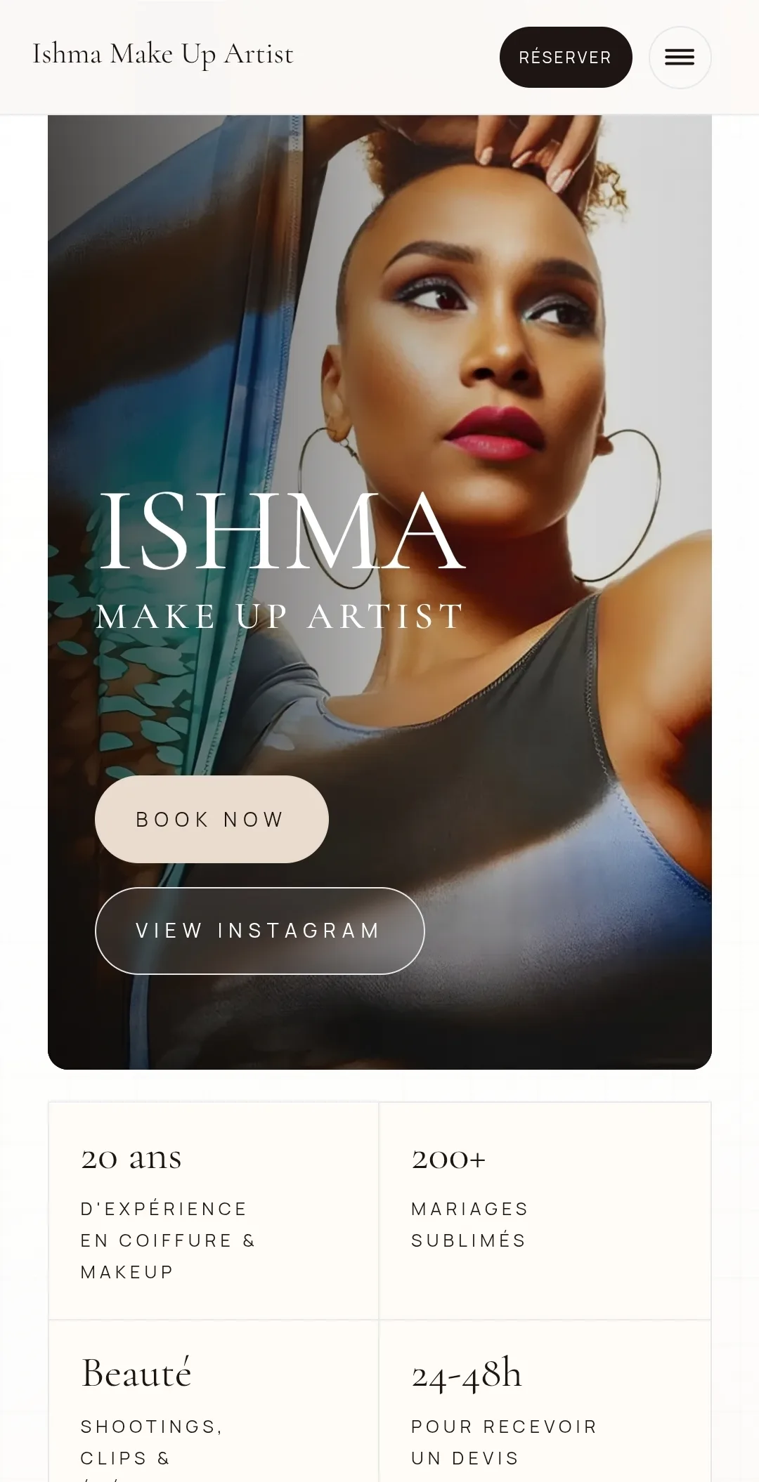 Ishma Make Up Artist en version mobile