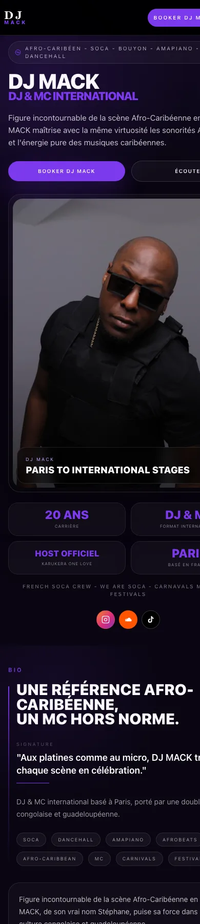 DJ MACK en version mobile