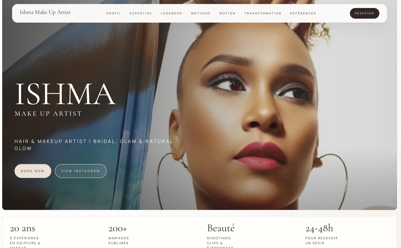 Ishma Make Up Artist en version desktop